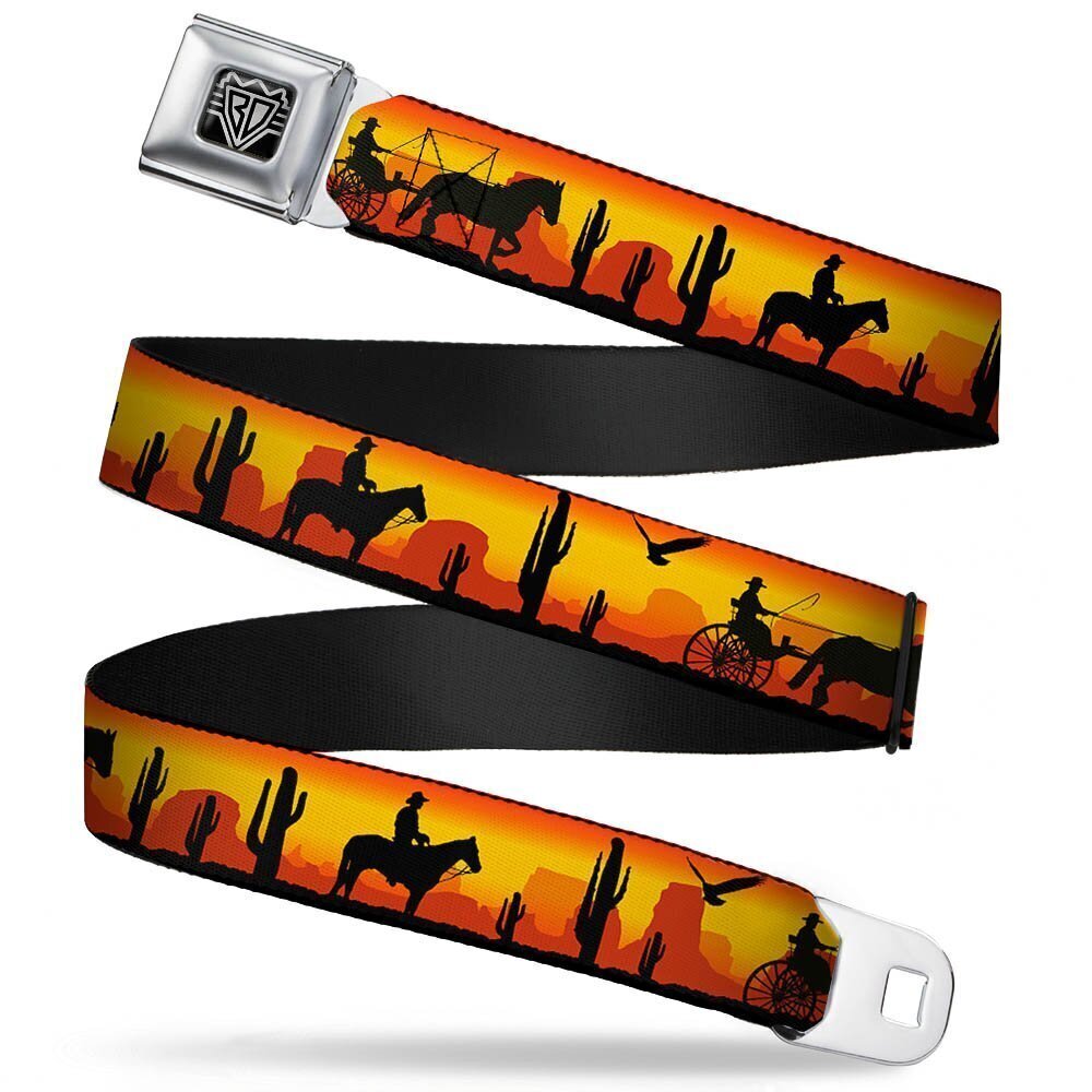 3617 Unisex-Adult's Seatbelt Belt Regular, Cowboy Silhouette/Western